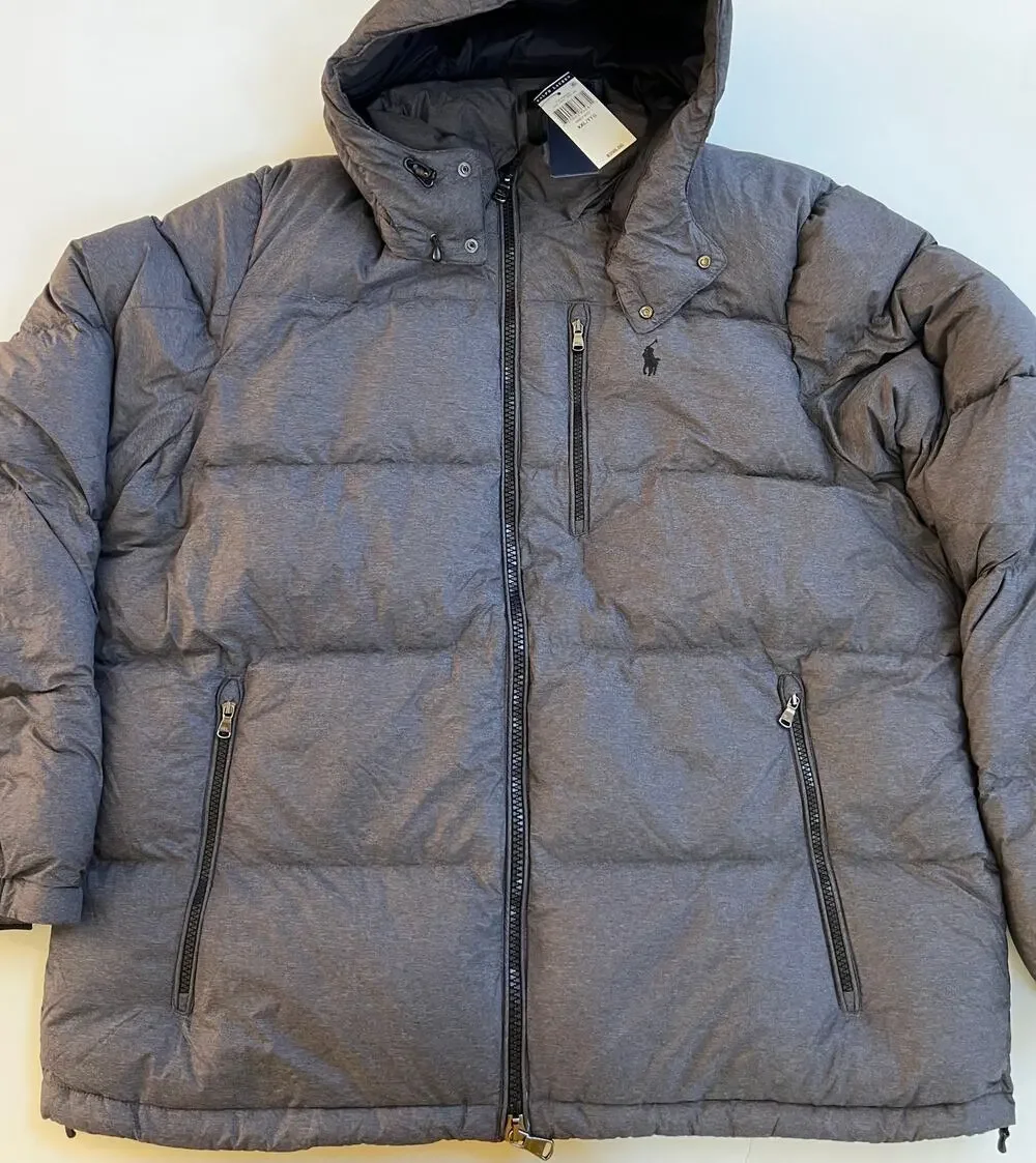 Polo Ralph Lauren Gray Heather Water Repellent Down Jacket Size 2XL/TTG $298